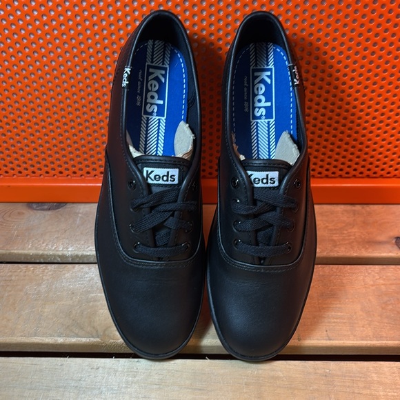 Keds Women's Champion Black/Black Leather - Picture 2 of 9